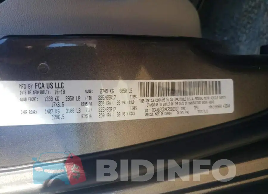 2C4RDGCGXKR566317 Photo# 13