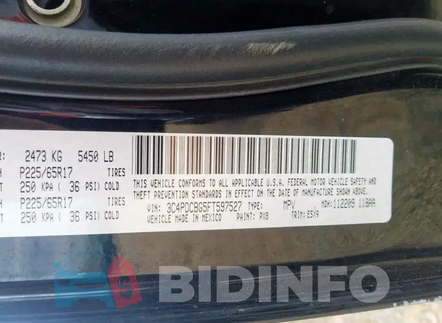 3C4PDCBG5FT597527 Photo# 10