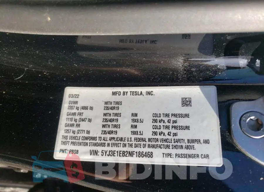 5YJ3E1EB2NF186468 Photo# 10