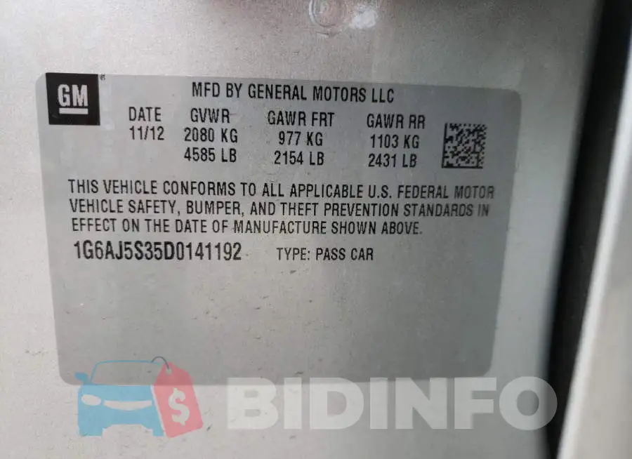 1G6AJ5S35D0141192 Photo# 10