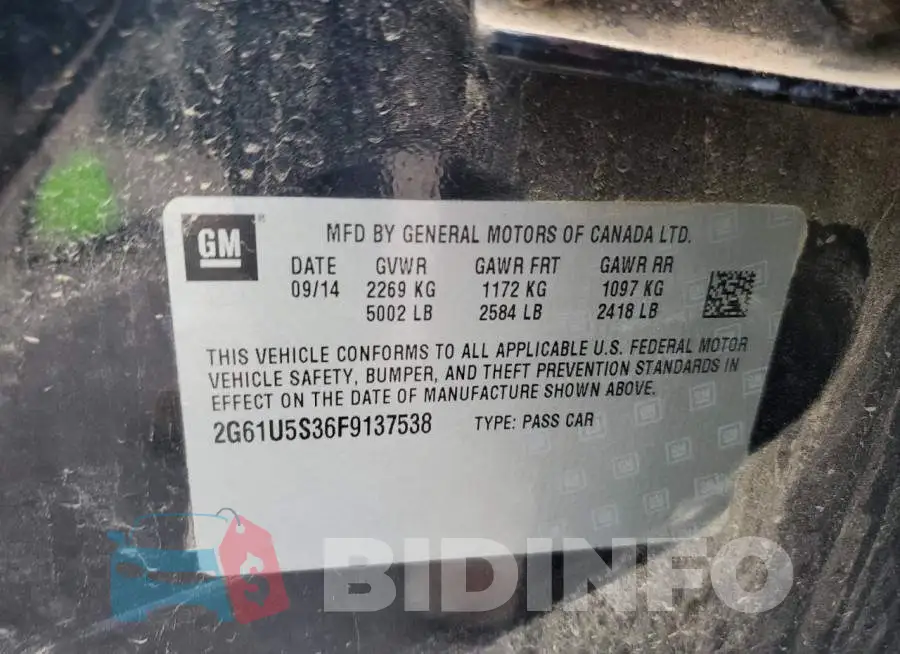 2G61U5S36F9137538 Photo# 10