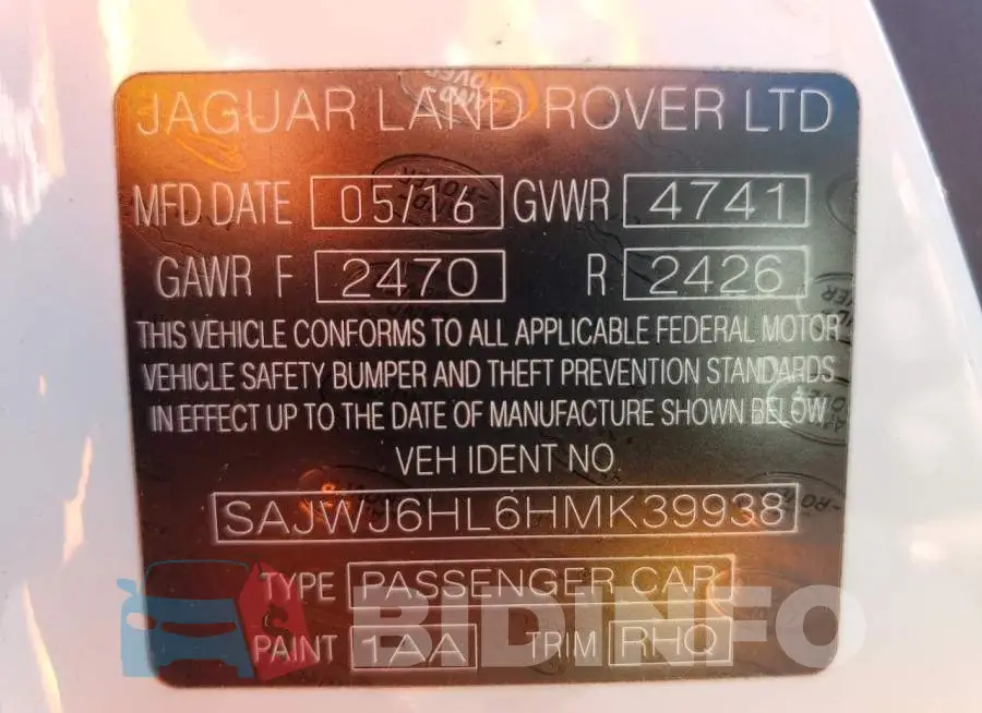SAJWJ6HL6HMK39938 Photo# 10