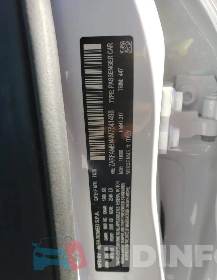 ZARFAMBN4M7641498 Photo# 10