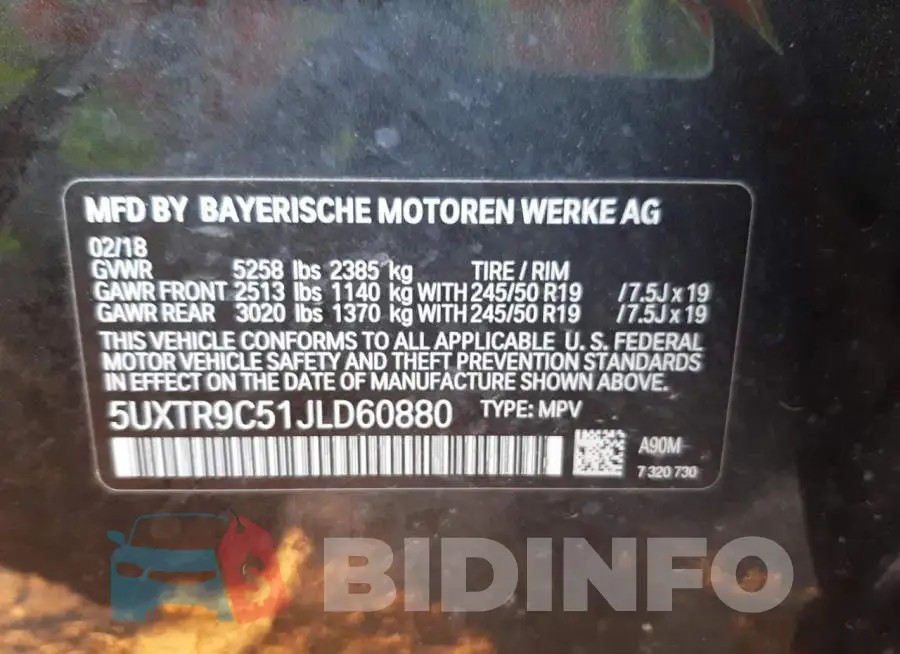 5UXTR9C51JLD60880 Photo# 10