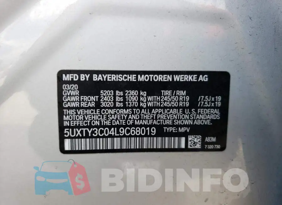 5UXTY3C04L9C68019 Photo# 13