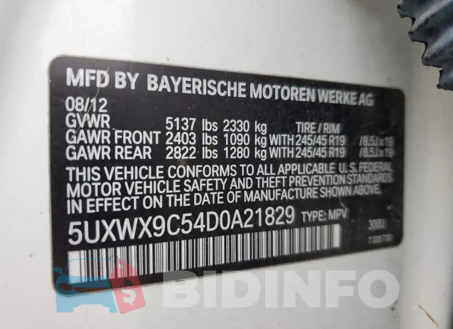 5UXWX9C54D0A21829 Photo# 13