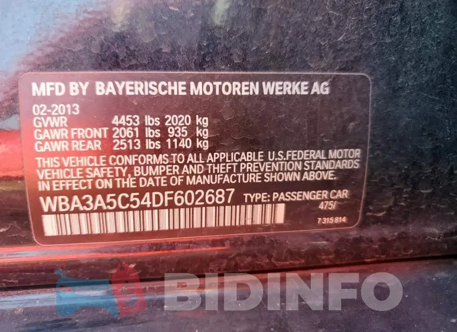 WBA3A5C54DF602687 Photo# 12
