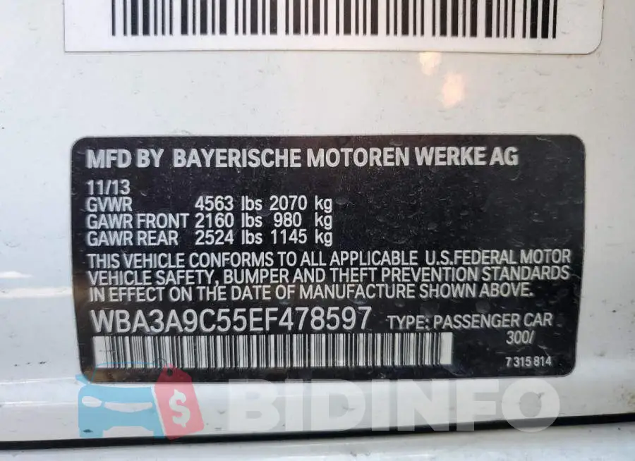 WBA3A9C55EF478597 Photo# 10