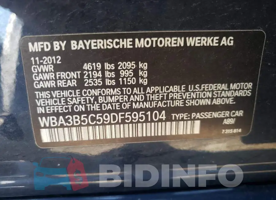 WBA3B5C59DF595104 Photo# 10