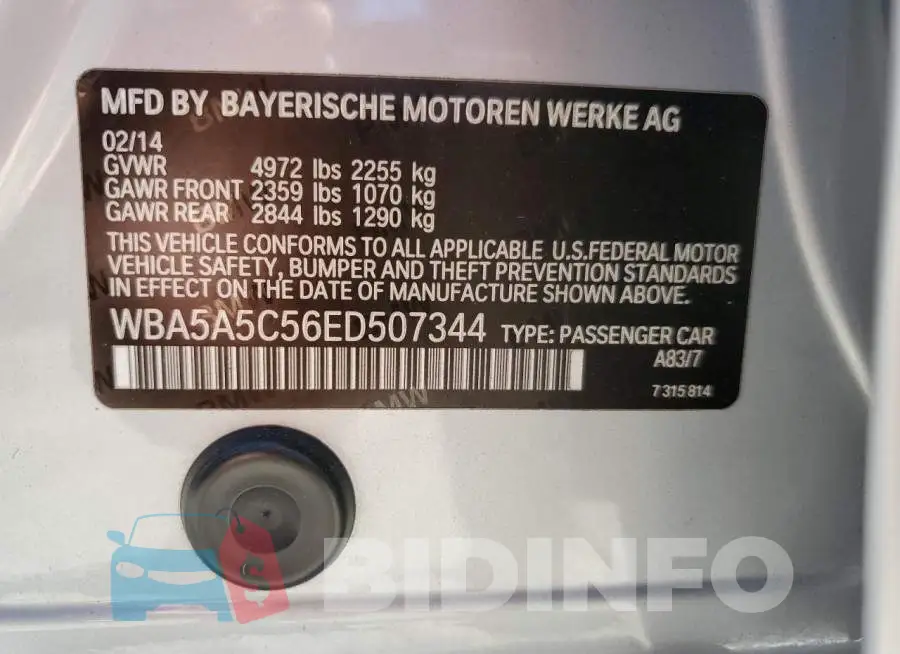 WBA5A5C56ED507344 Photo# 10