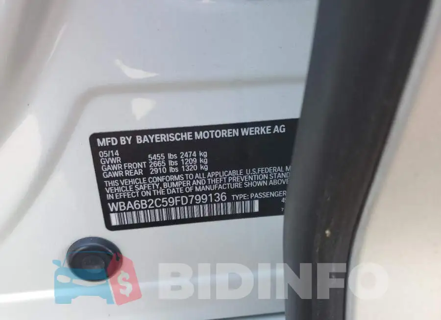 WBA6B2C59FD799136 Photo# 10