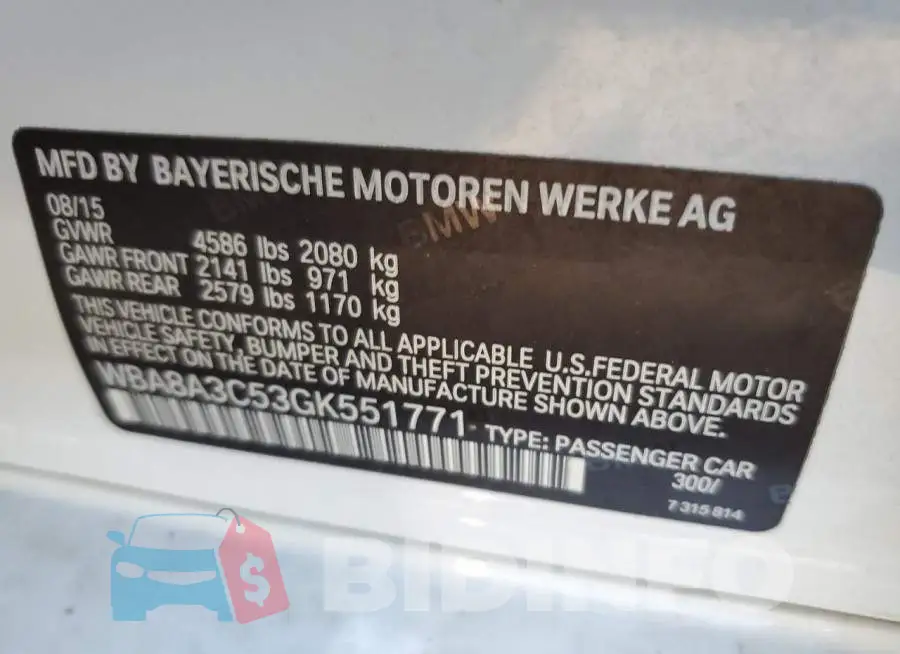 WBA8A3C53GK551771 Photo# 10