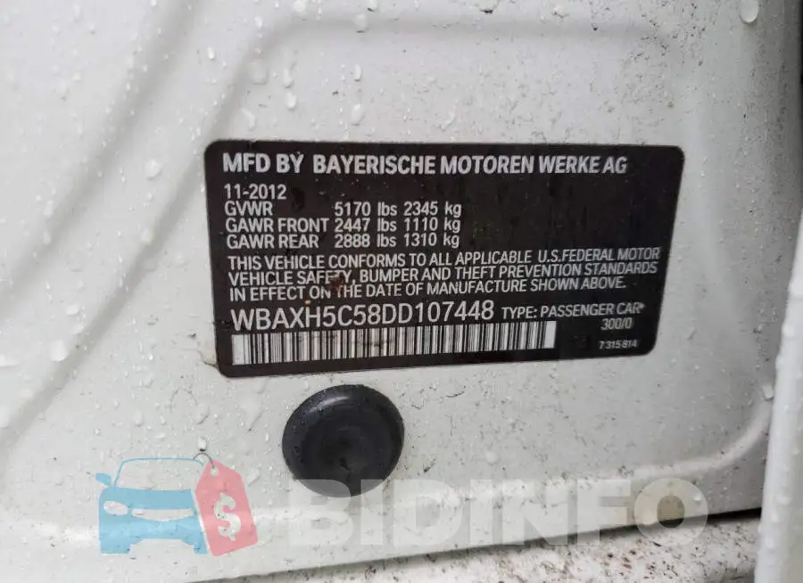 WBAXH5C58DD107448 Photo# 12