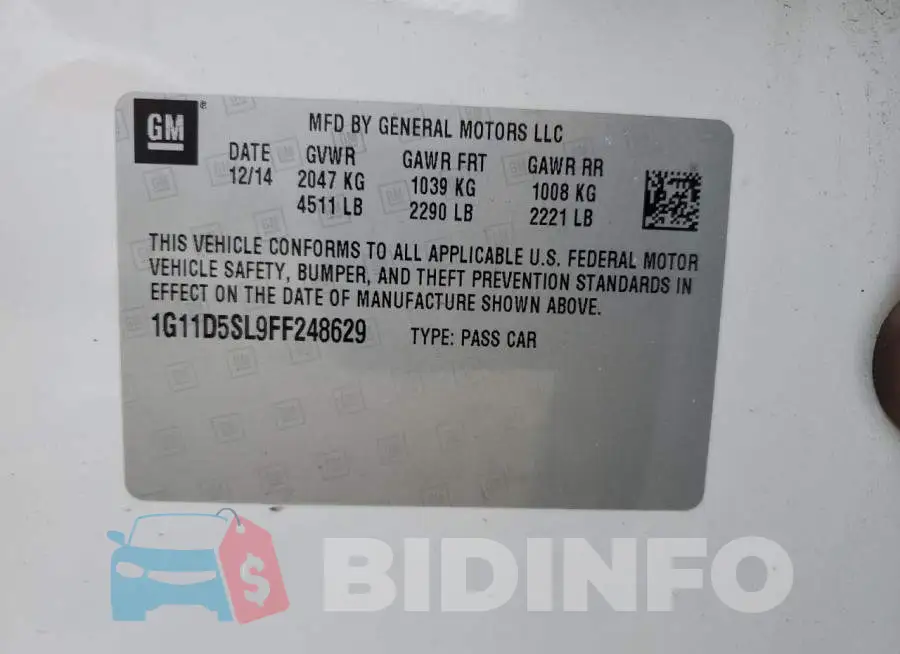 1G11D5SL9FF248629 Photo# 12