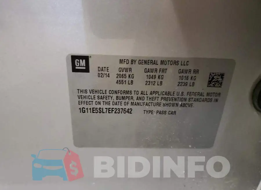 1G11E5SL7EF237642 Photo# 10