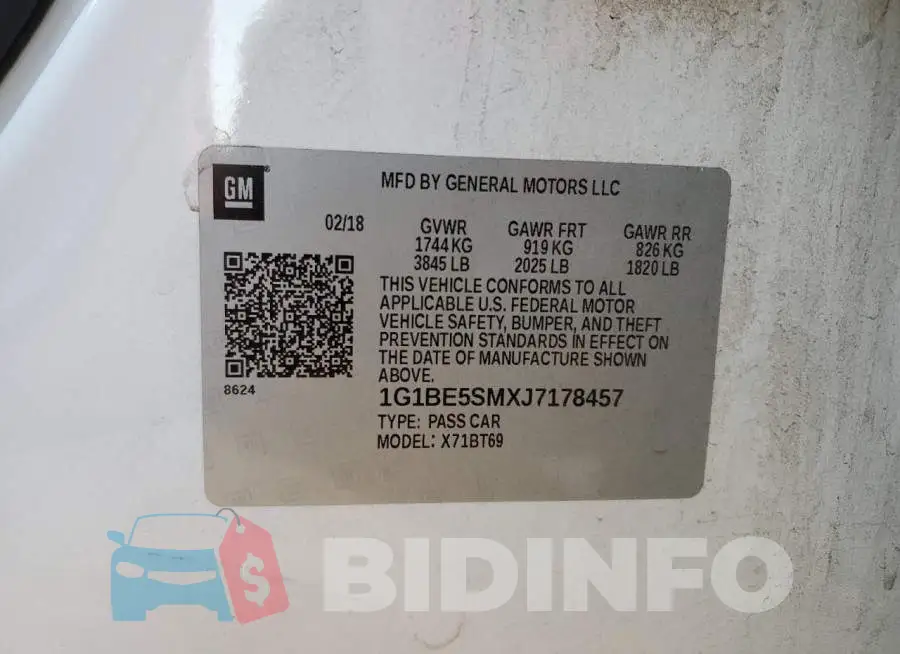 1G1BE5SMXJ7178457 Photo# 10