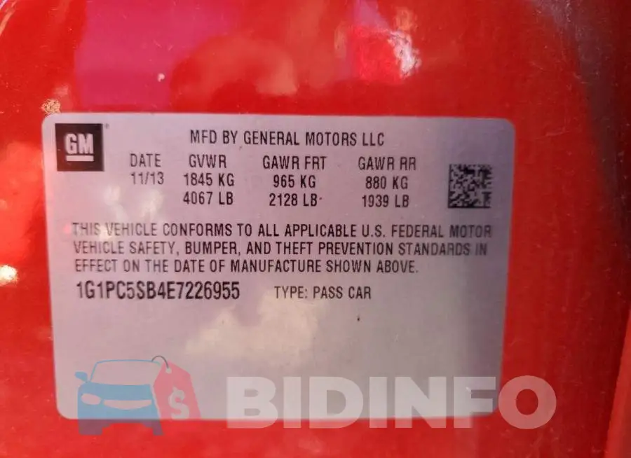 1G1PC5SB4E7226955 Photo# 10