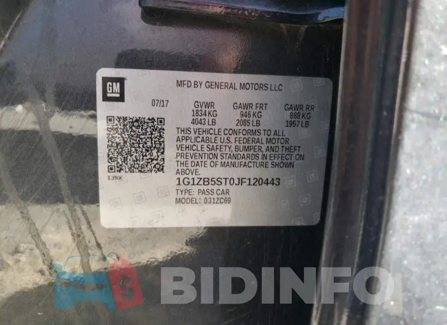 1G1ZB5ST0JF120443 Photo# 10