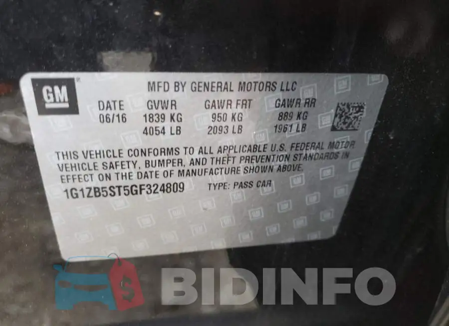 1G1ZB5ST5GF324809 Photo# 10