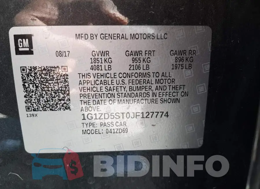 1G1ZD5ST0JF127774 Photo# 10