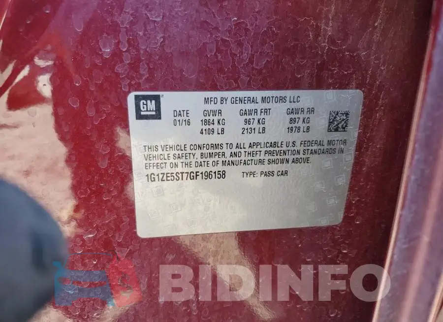 1G1ZE5ST7GF196158 Photo# 10