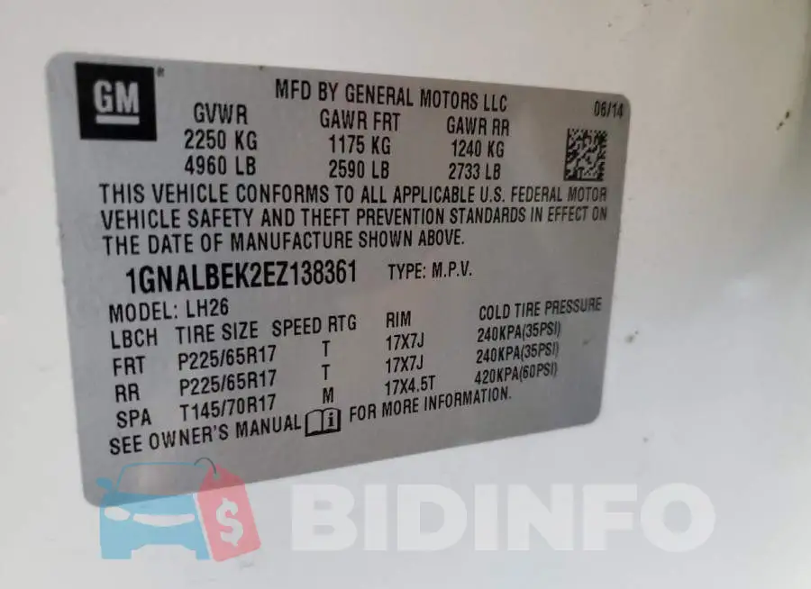1GNALBEK2EZ138361 Photo# 10