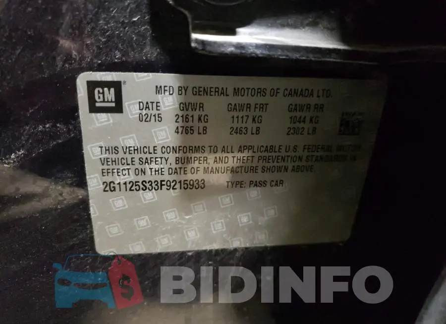 2G1125S33F9215933 Photo# 10