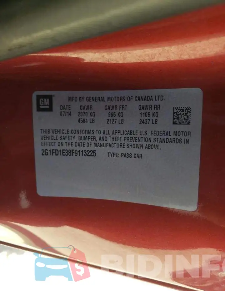 2G1FD1E38F9113225 Photo# 10