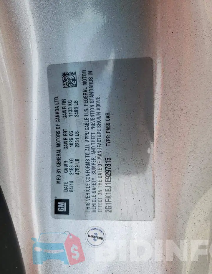 2G1FK1EJ1E9297815 Photo# 10