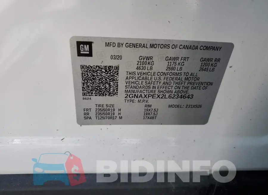2GNAXPEX2L6234643 Photo# 14