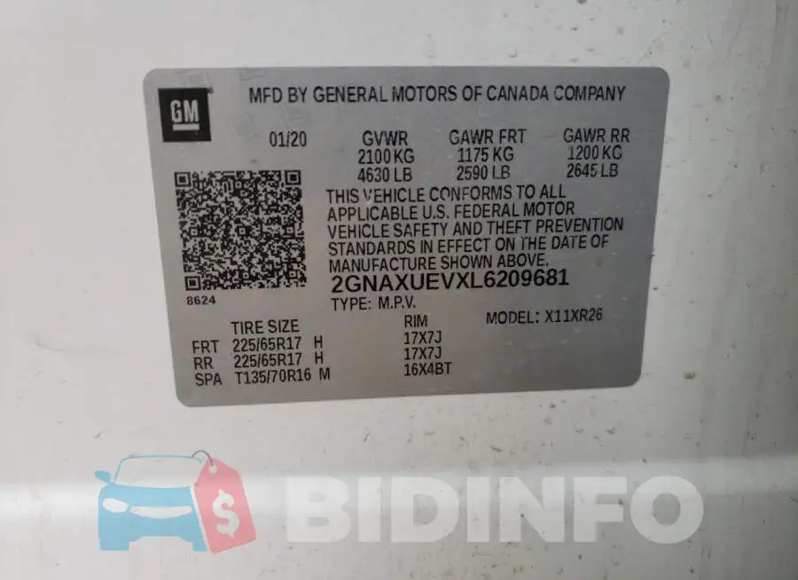 2GNAXUEVXL6209681 Photo# 10