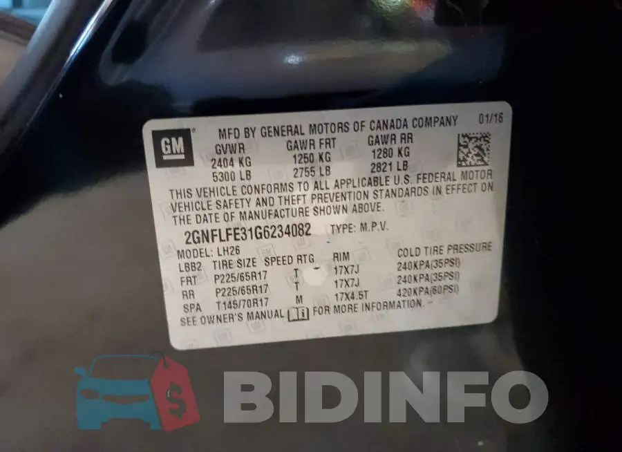 2GNFLFE31G6234082 Photo# 10