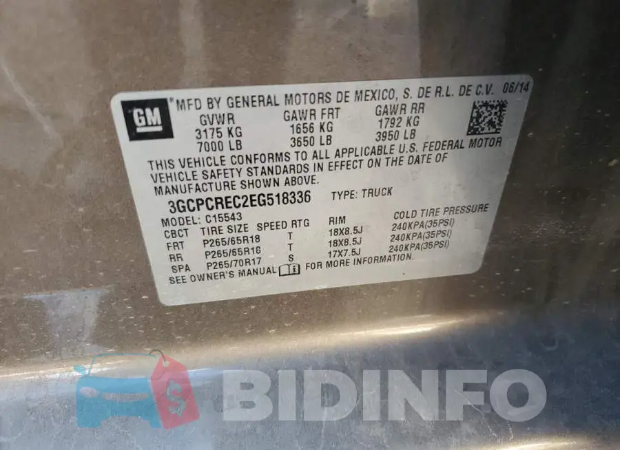 3GCPCREC2EG518336 Photo# 10