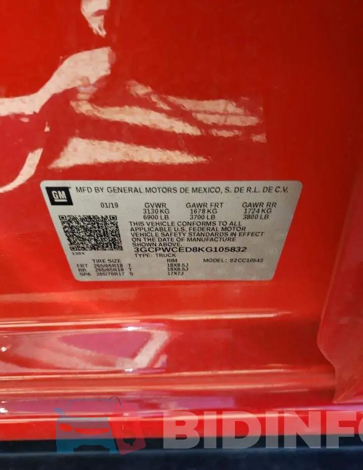 3GCPWCED8KG105832 Photo# 10