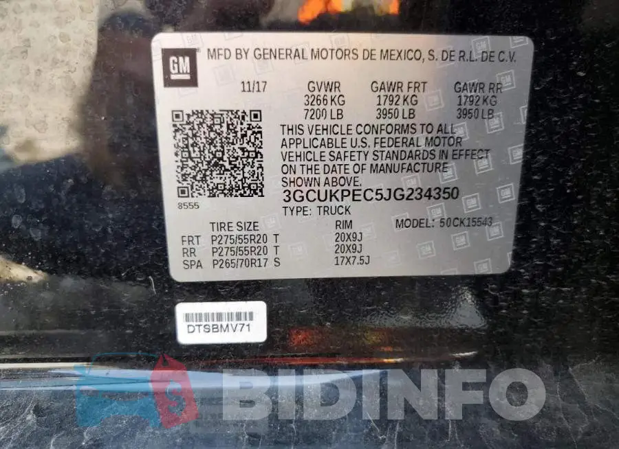 3GCUKPEC5JG234350 Photo# 10