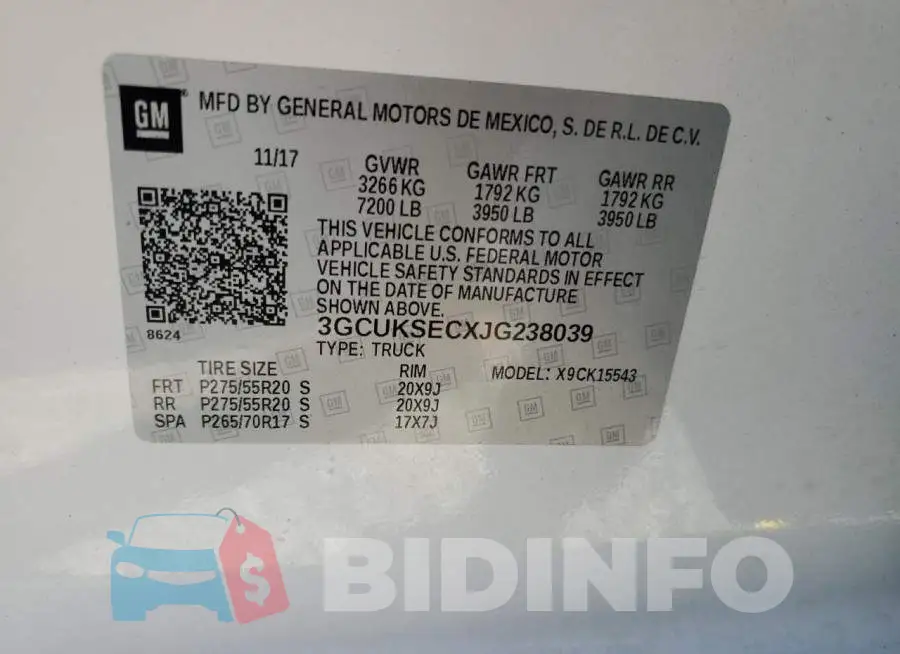 3GCUKSECXJG238039 Photo# 10
