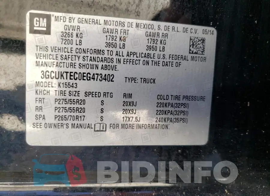 3GCUKTEC0EG473402 Photo# 10