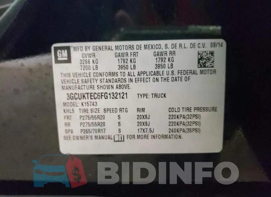 3GCUKTEC6FG132121 Photo# 10