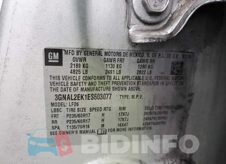 3GNAL2EK1ES603077 Photo# 13