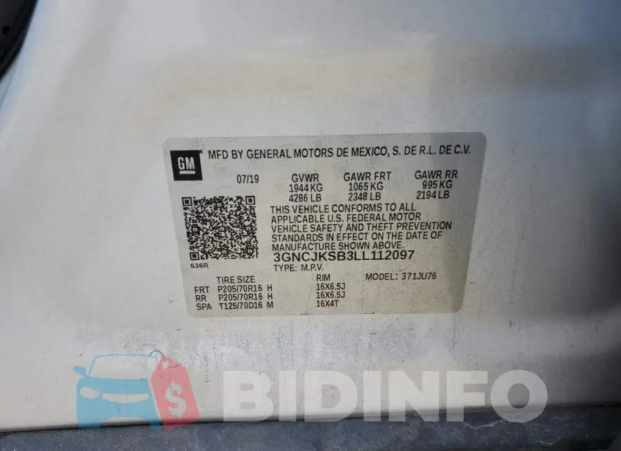 3GNCJKSB3LL112097 Photo# 10