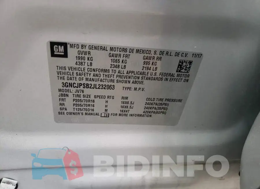 3GNCJPSB2JL232063 Photo# 10