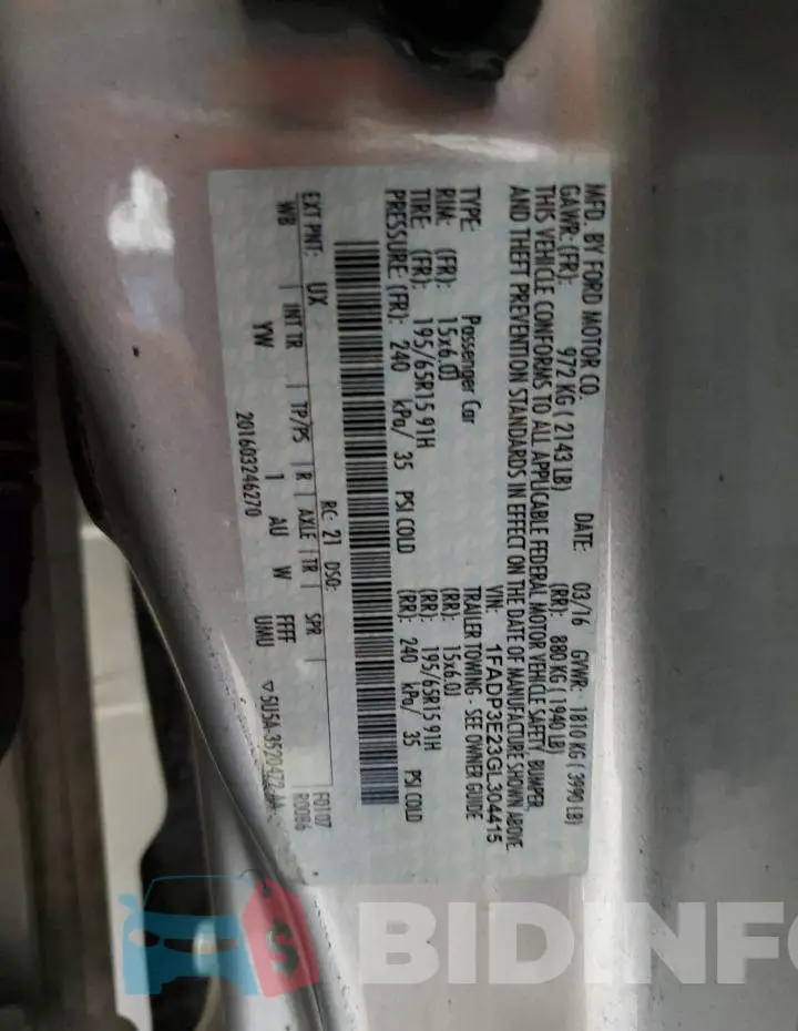 1FADP3E23GL304415 Photo# 12