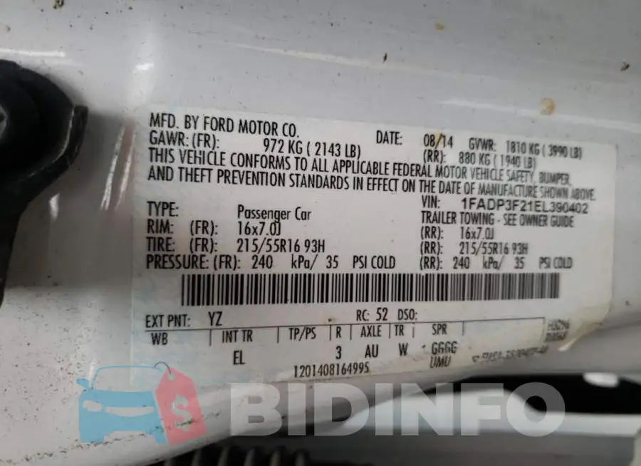 1FADP3F21EL390402 Photo# 12
