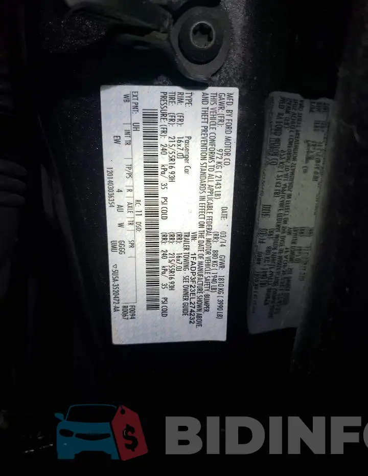 1FADP3F23EL274232 Photo# 12
