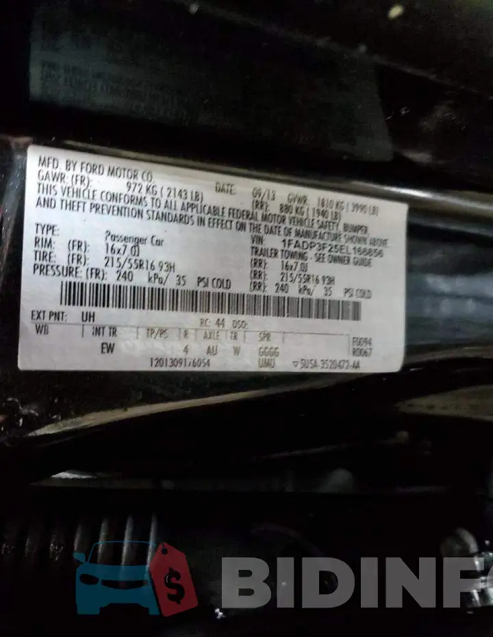 1FADP3F25EL166856 Photo# 13