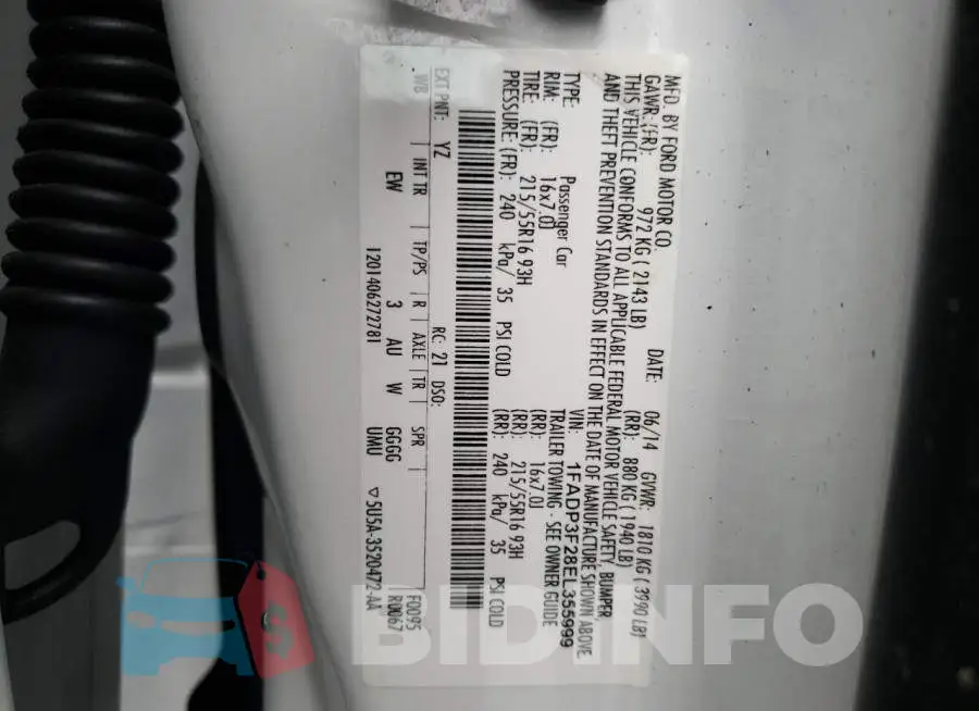 1FADP3F28EL355999 Photo# 12