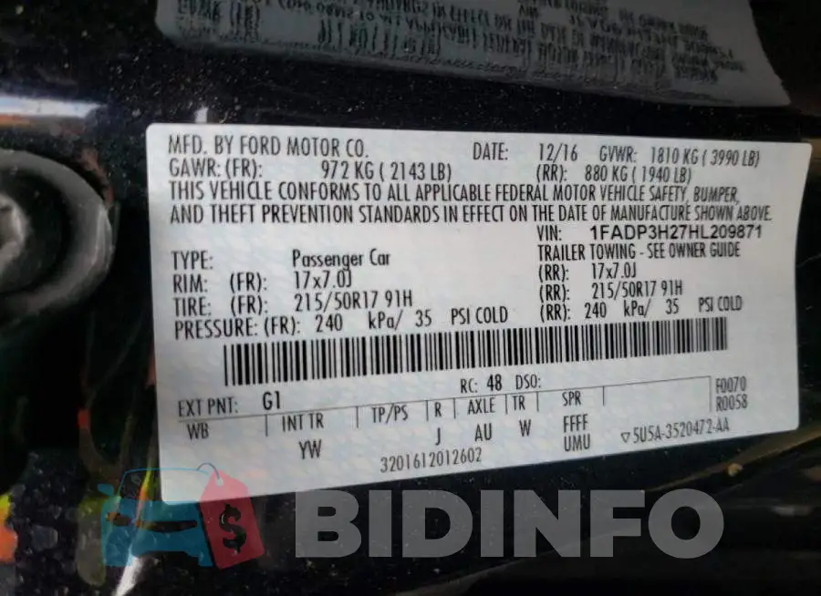 1FADP3H27HL209871 Photo# 10