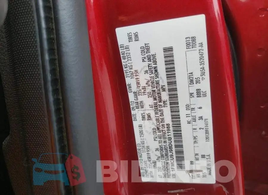1FMCU9J98DUB11988 Photo# 10