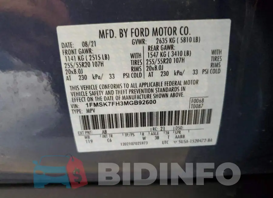 1FMSK7FH3MGB92600 Photo# 10
