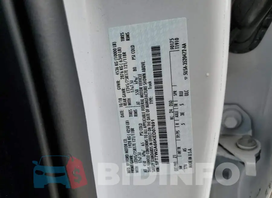 1FT7W2A66KED07691 Photo# 10